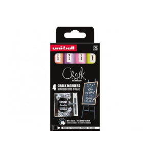Uni Chalk markers, PWE-5M, 4 stk., Neon