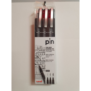 UNI pin 200 fineliner i etui m. 3 ass