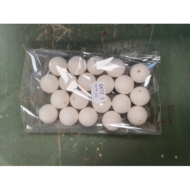 Vatkugle 22mm hvid, 20 stk.