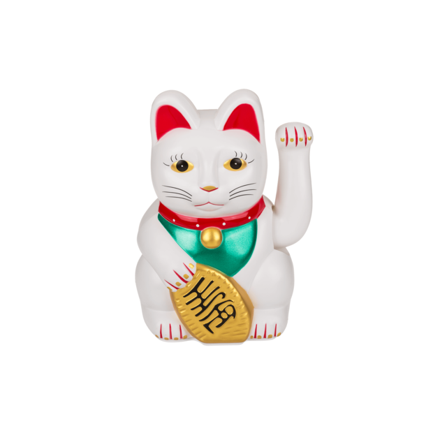 Vinkende lykke kat, hvid