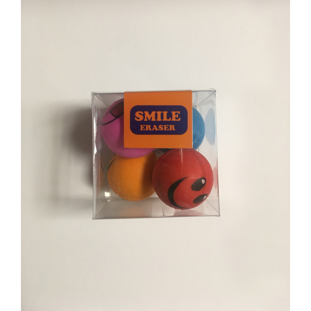 Viskelder smiley, 4 stk.