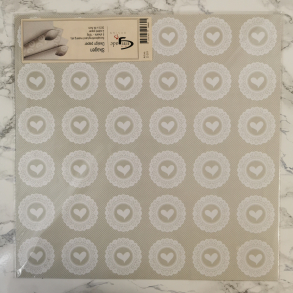 Vivi Gade - Scrapbooking papir, hjerter m. blondekant
