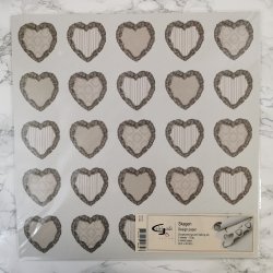 Vivi Gade - Scrapbooking papir, hjerter m. krans