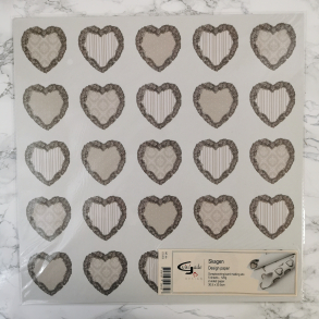 Vivi Gade - Scrapbooking papir, hjerter m. krans