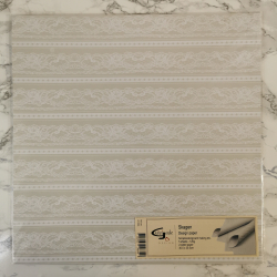 Vivi Gade - Scrapbooking papir, med hvide blonder