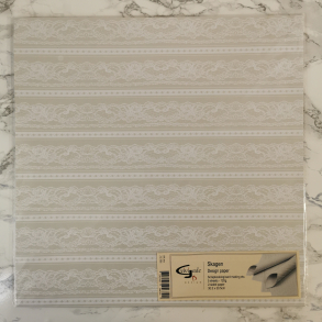 Vivi Gade - Scrapbooking papir, med hvide blonder