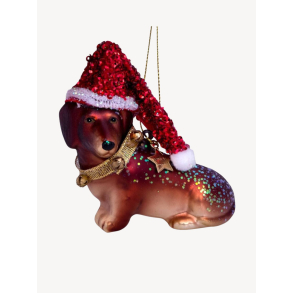 Julekugle - hund med hat