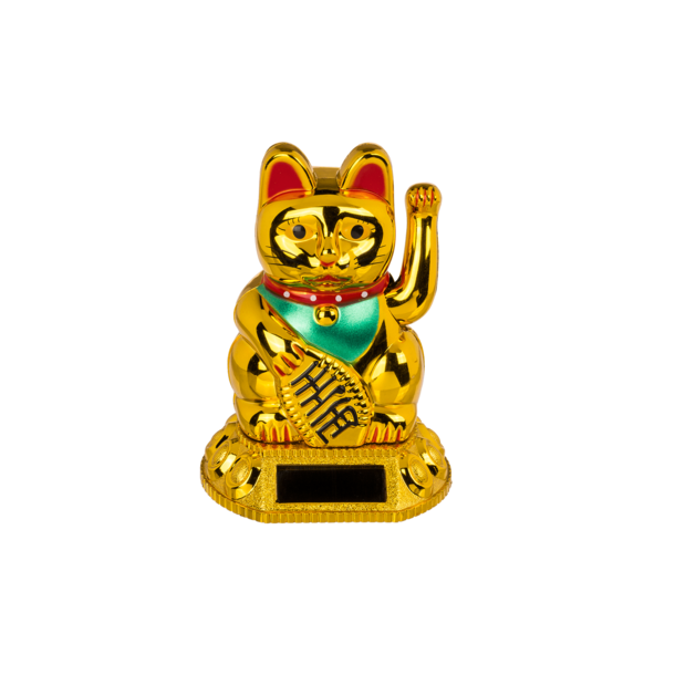 Lucky kat, mini, 8cm, guld