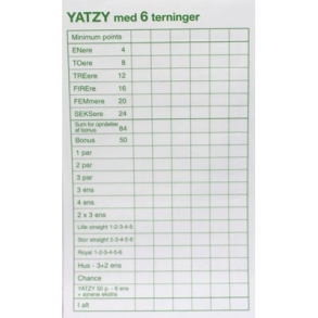 Yatzy med 6 terninger - BLOK